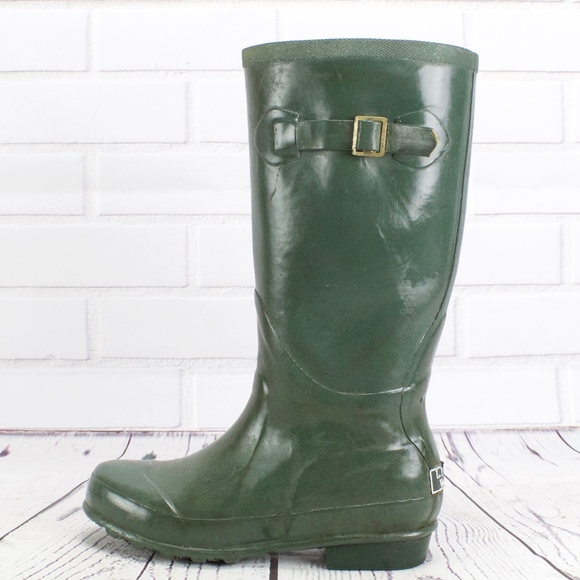 L.L. Bean Shoes - LL Bean Wellie Green Rain Boots Size 6